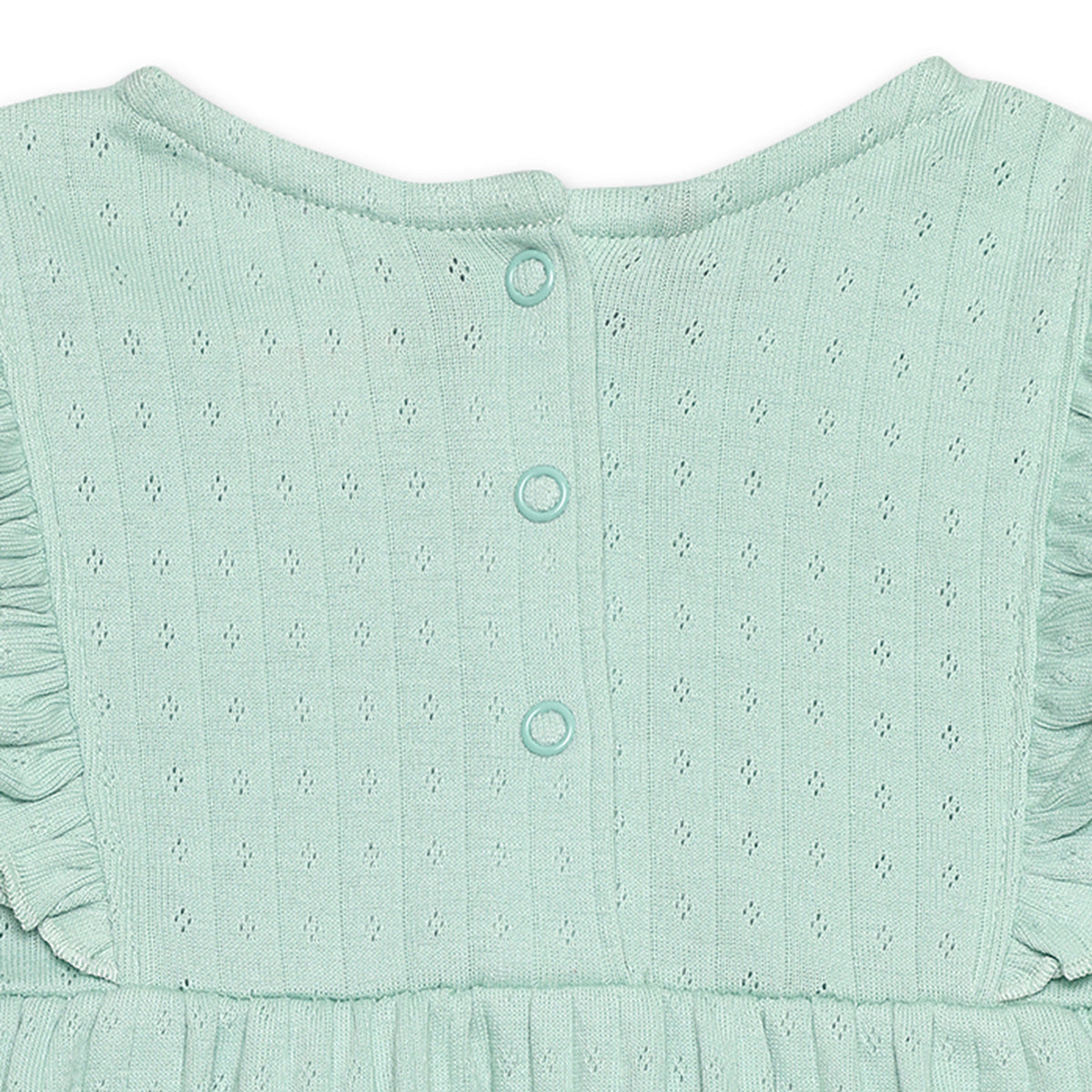 Baby Girls Floral Embroidered 2pc Set, Green