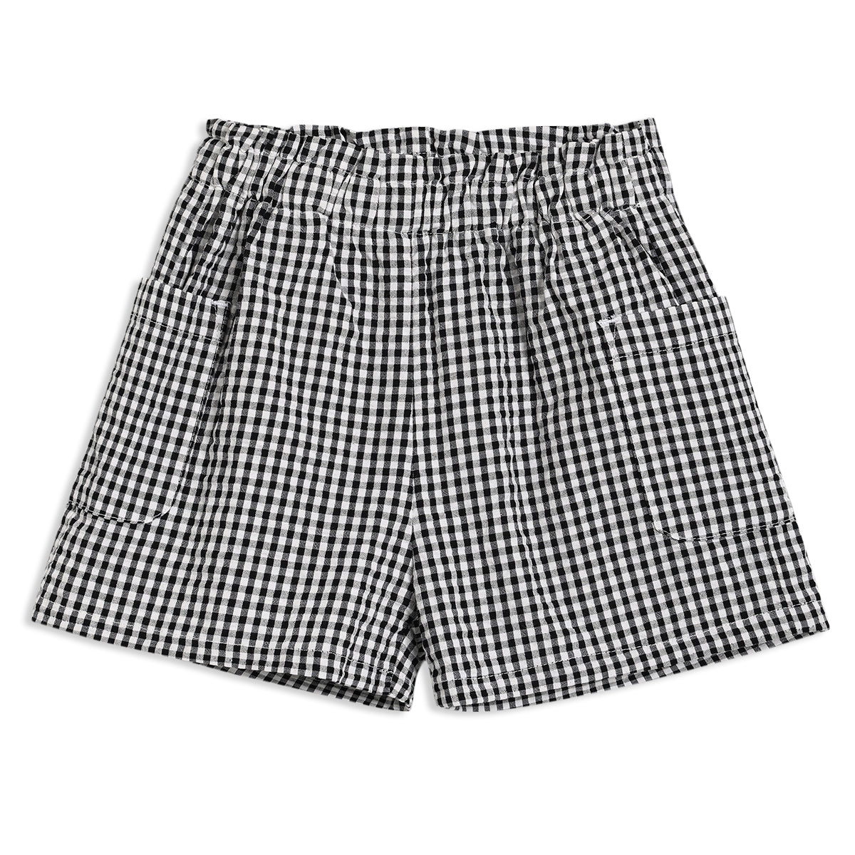 Baby Girls Gingham 2pc Set, Black & White