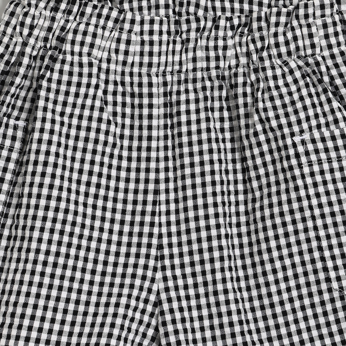 Baby Girls Gingham 2pc Set, Black & White