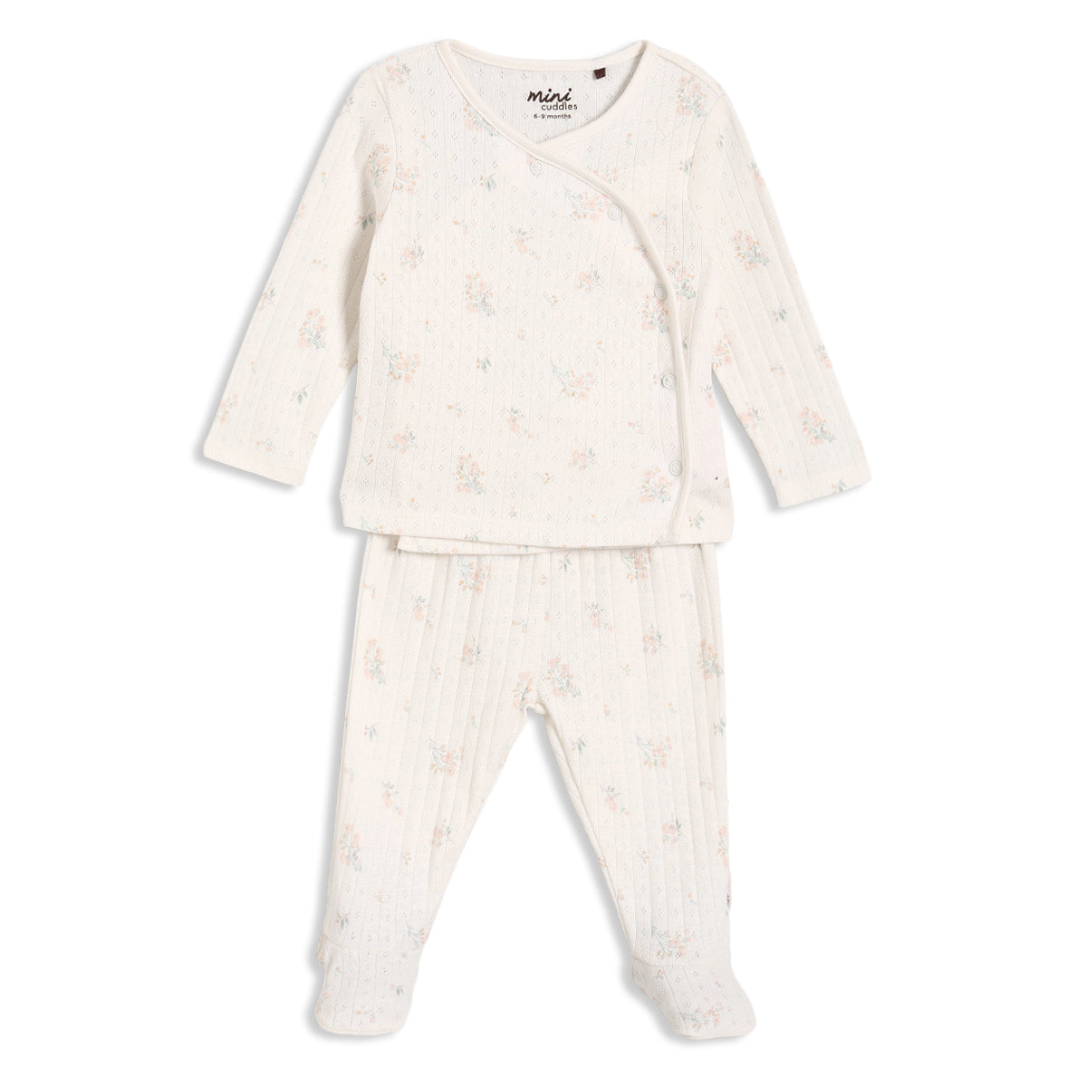 Baby Girls Floral Print 2pc Set, Off-White
