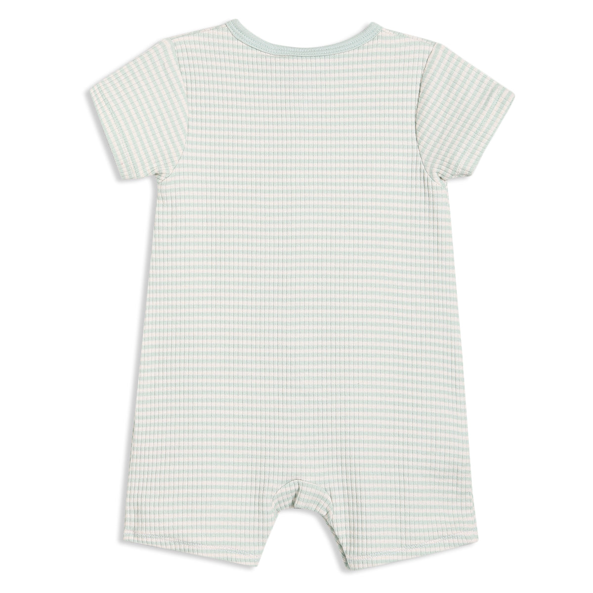 Baby Unisex Animal Embroidered Romper, Mint