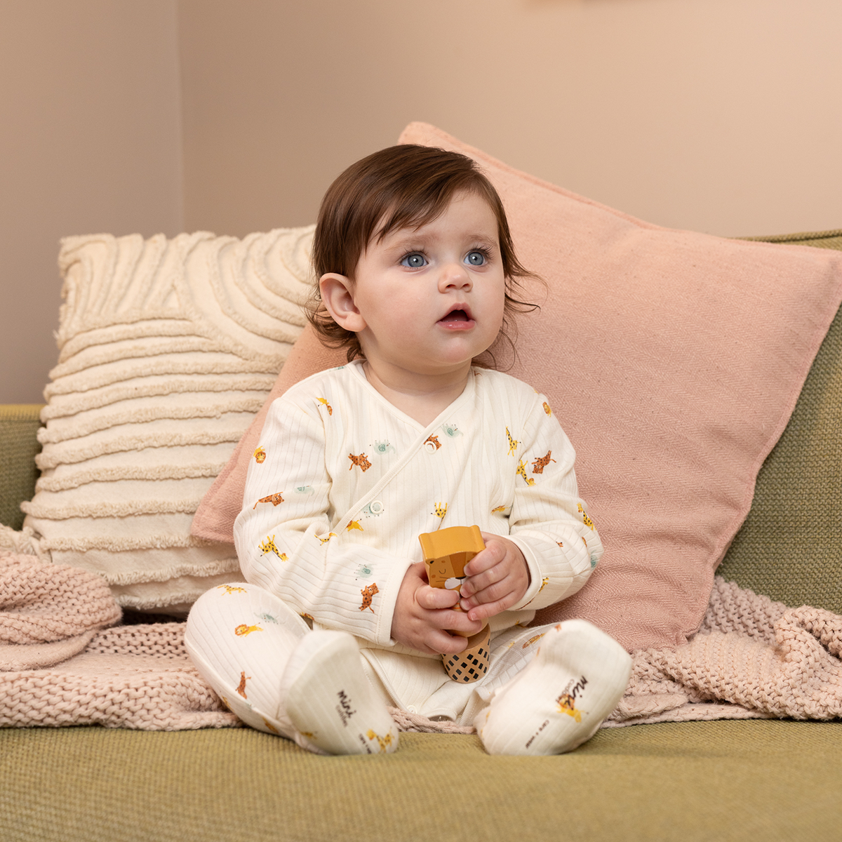 Baby Unisex Animal Print 2pc Set, Multicolor