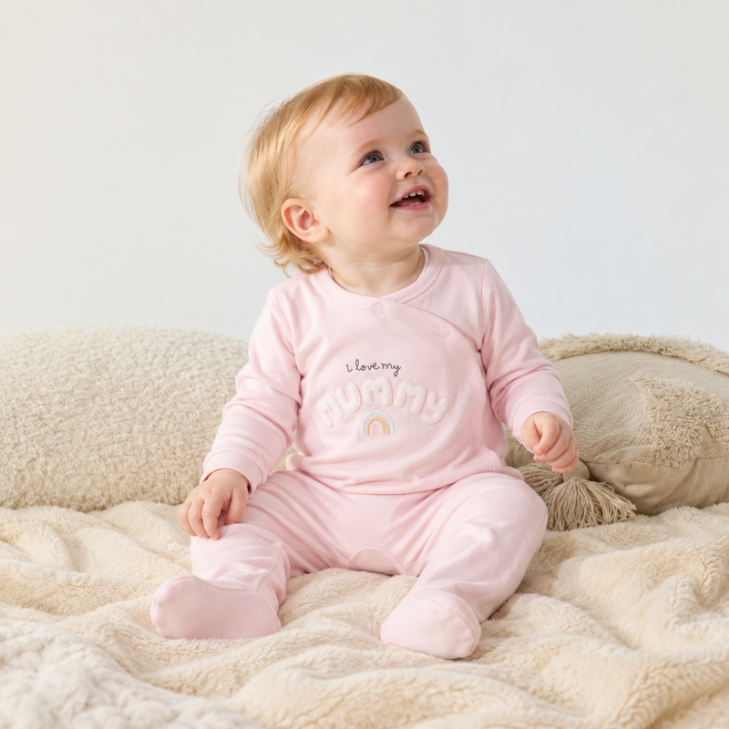 I Love My Mummy Sleepsuit (Pink)