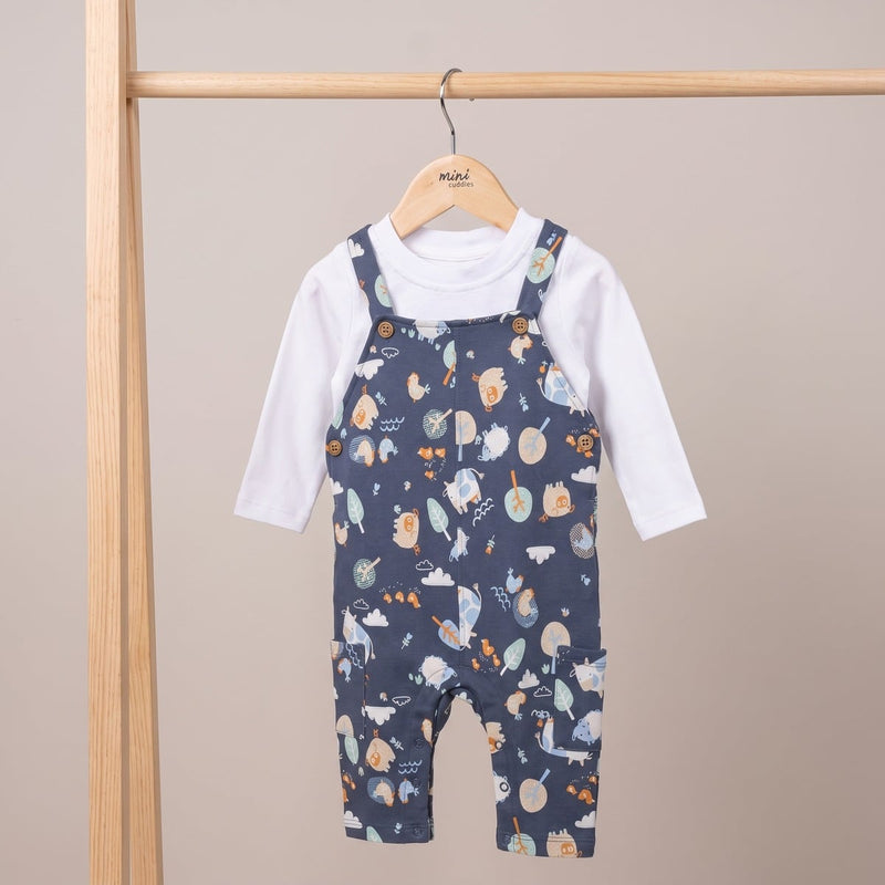 Boys Blue 2 Piece Dungaree Set