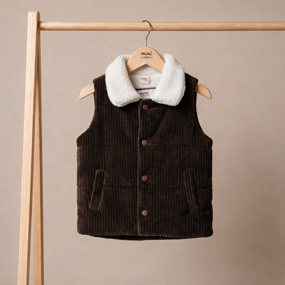 Boys Brown Single Gilet