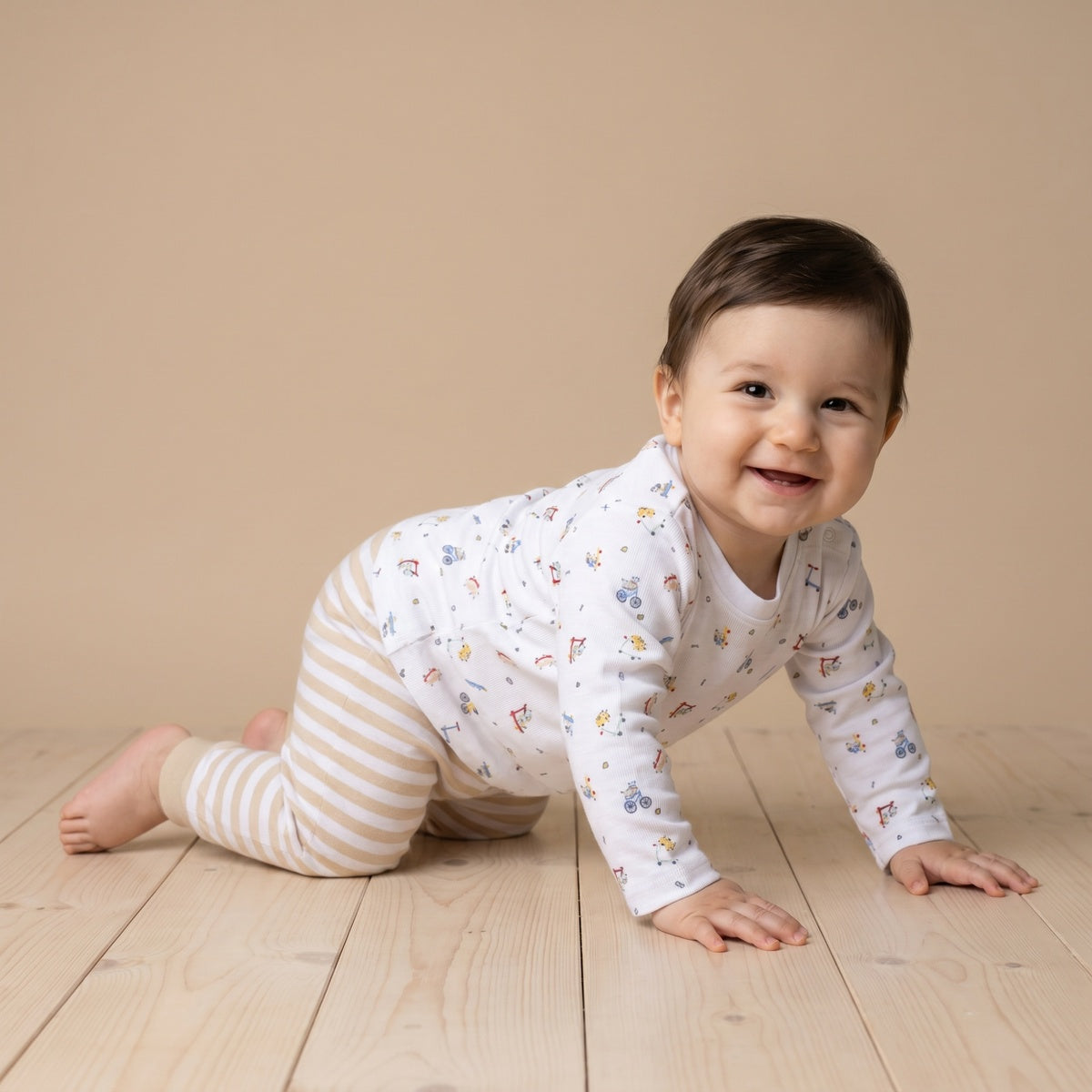 Baby Boys Printed 3pk Joggers, Multicolour