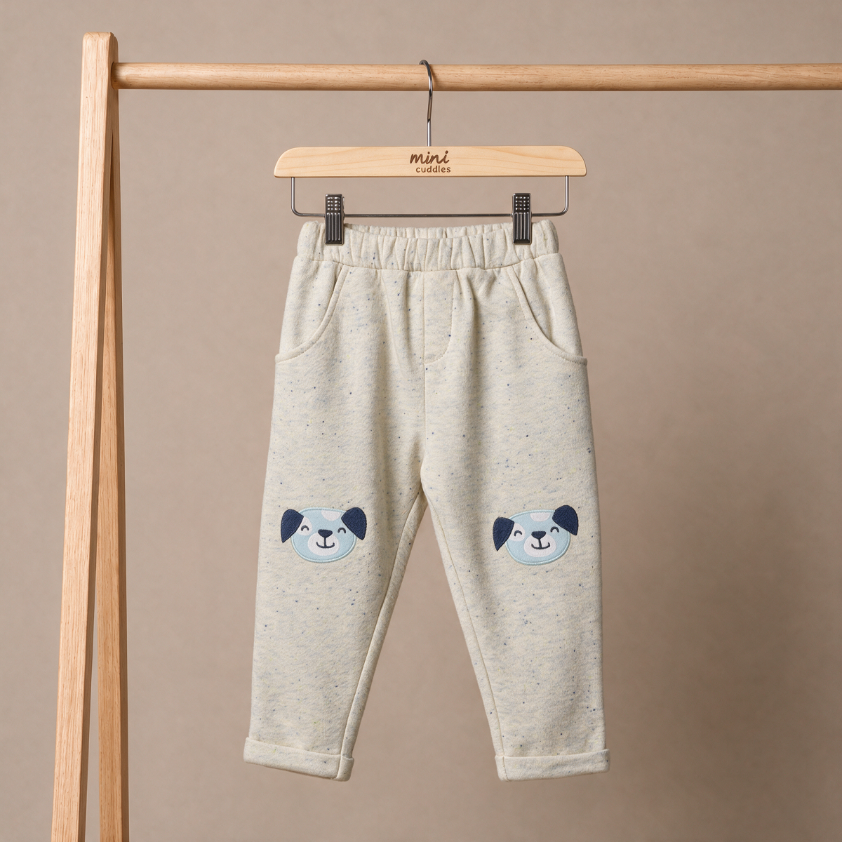 Boys Gray With Neps Single Knit Bottom