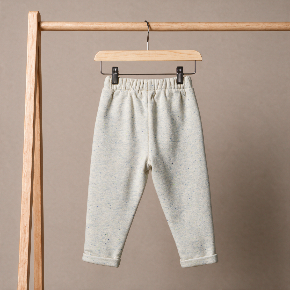 Boys Gray With Neps Single Knit Bottom