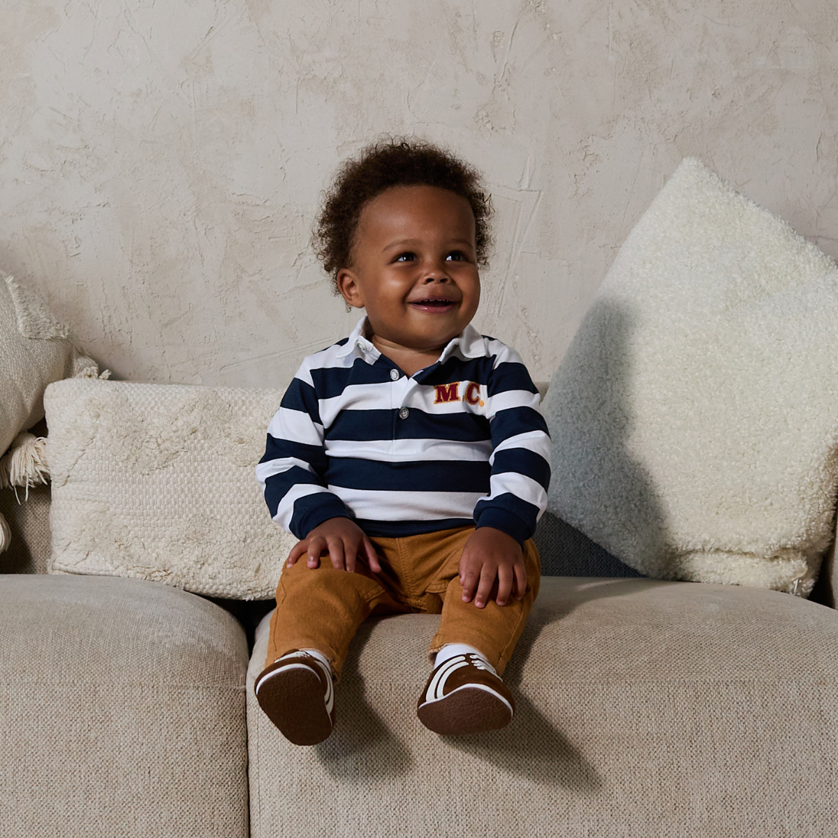 Striped Polo T-shirt (Navy)