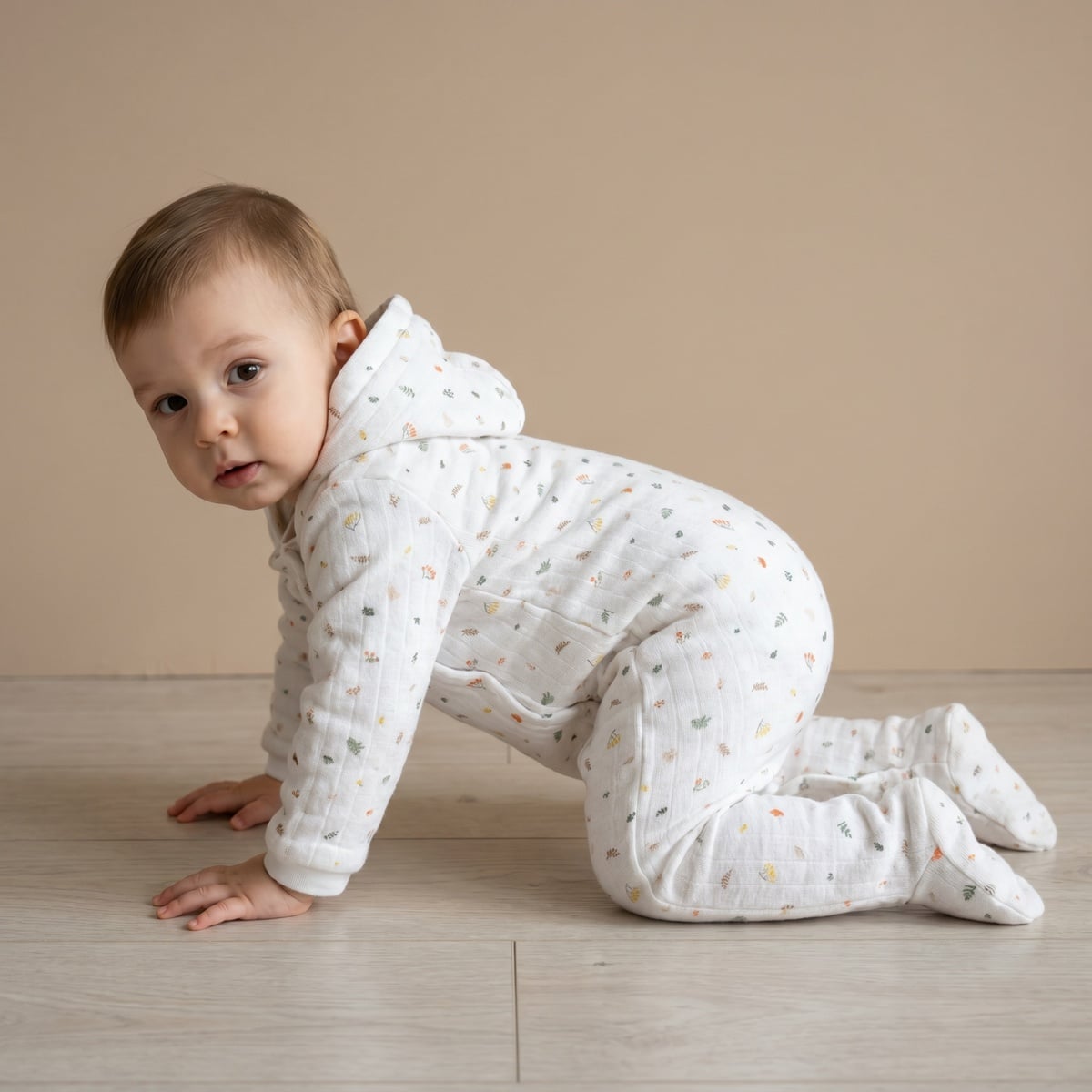 Boys White Single Pram Suit