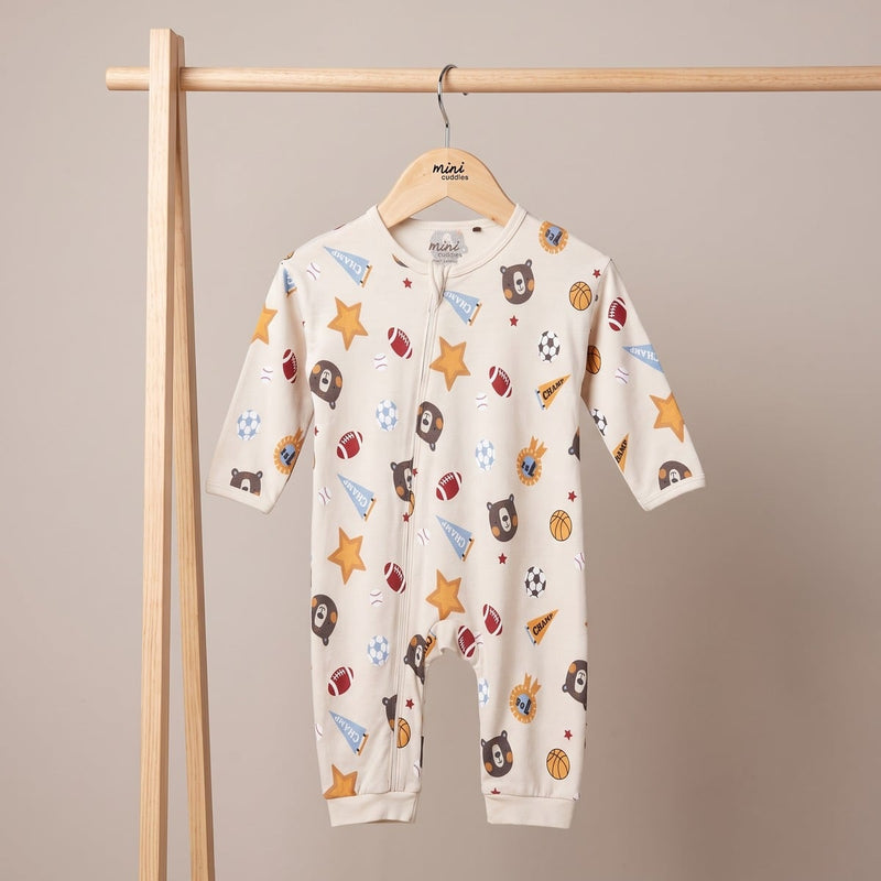 Boys Beige Single Romper