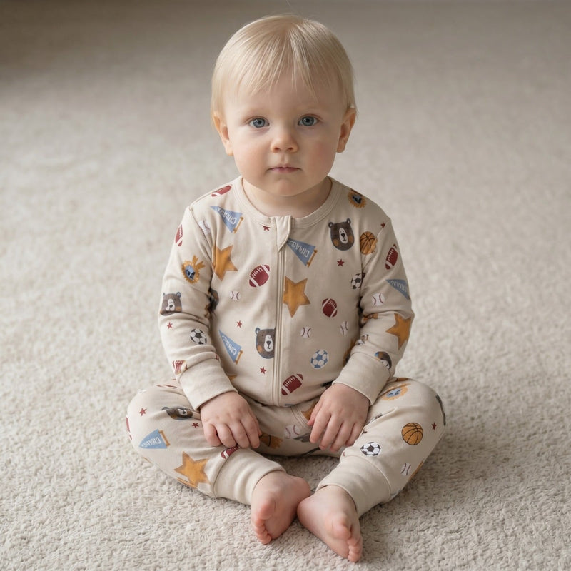 Boys Beige Single Romper