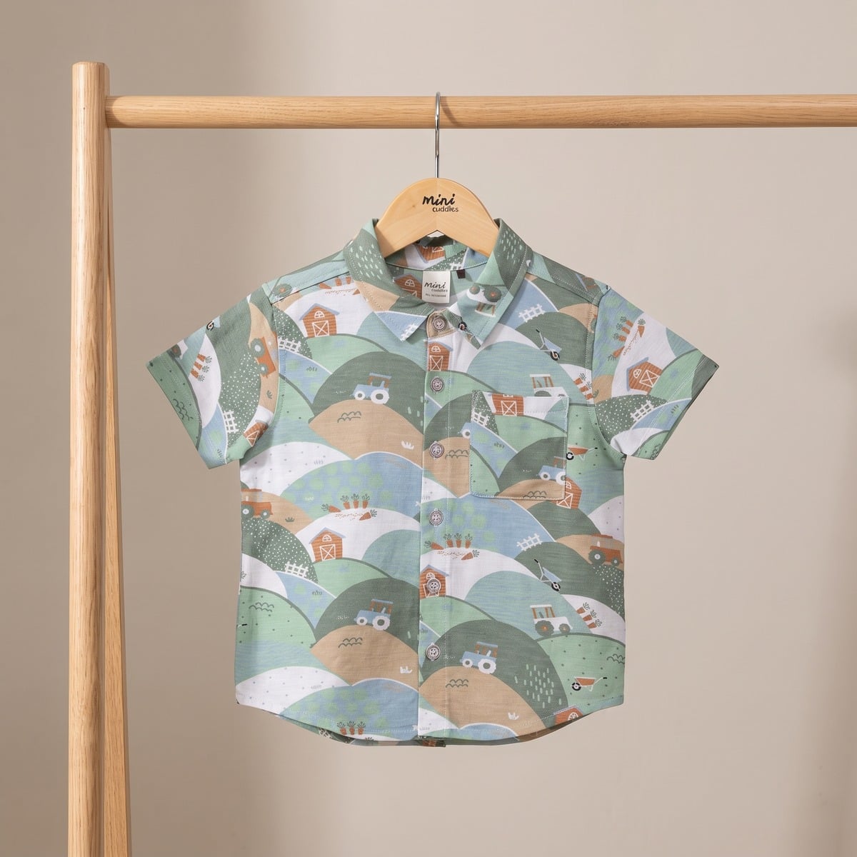 Boys Green Single Shirt