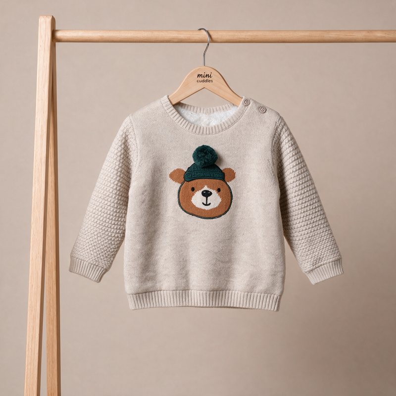 Boys Beige Single Sweater