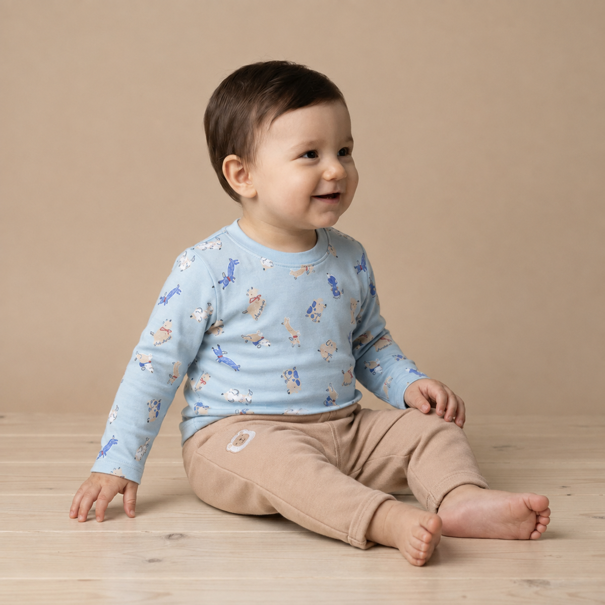 Baby Boys Dog-Themed Printed 3pk T-Shirts, Multicolour