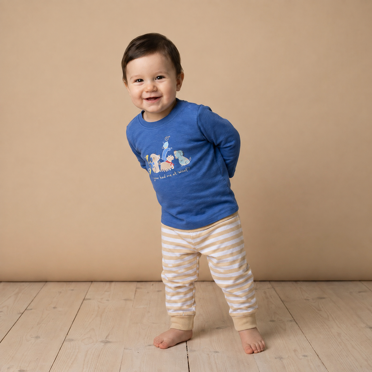 Baby Boys Dog-Themed Printed 3pk T-Shirts, Multicolour