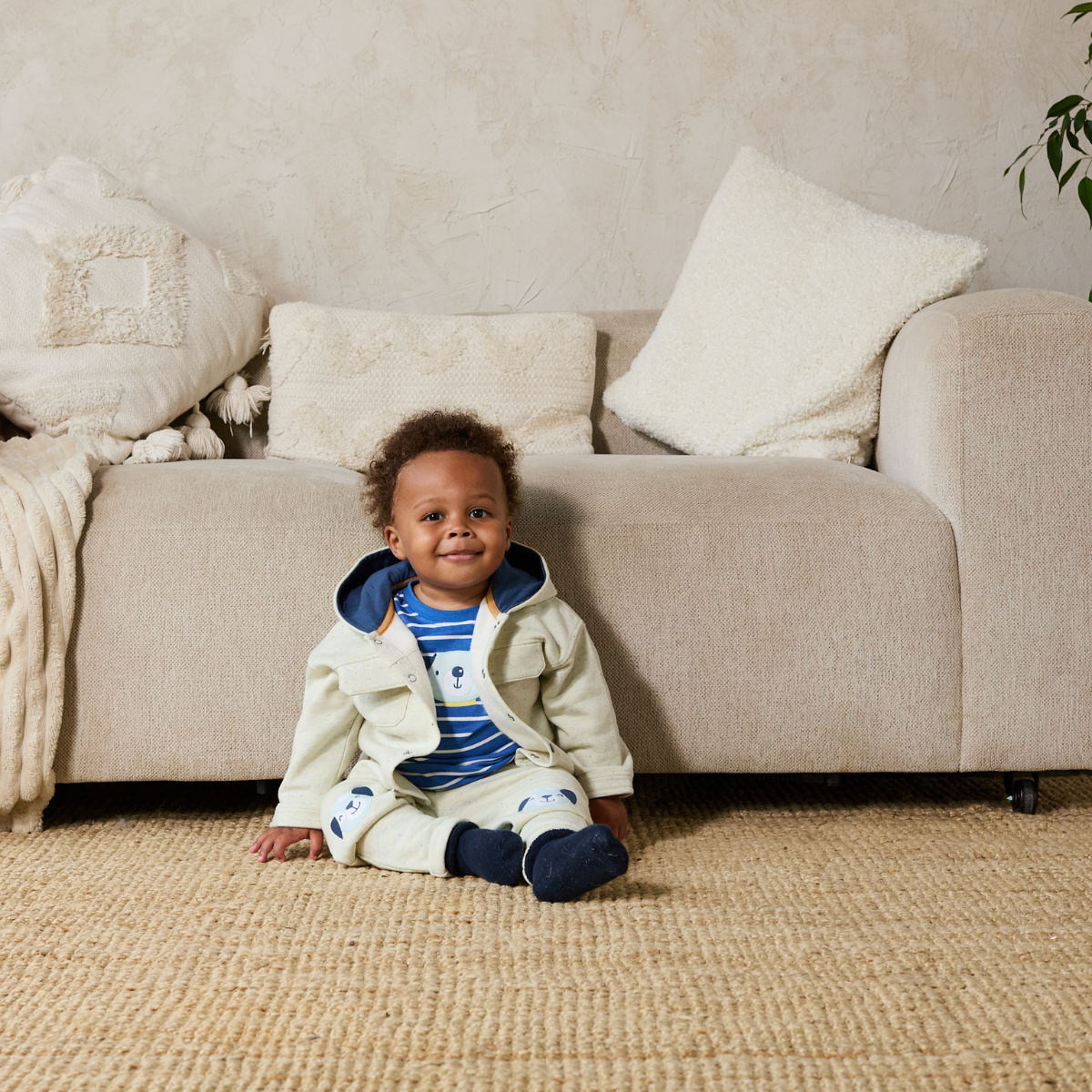 Baby Boys Solid Shacket, Gray