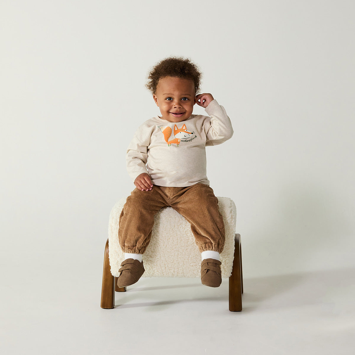 Baby Boys Woodland Fox Graphic T-Shirt, Marl