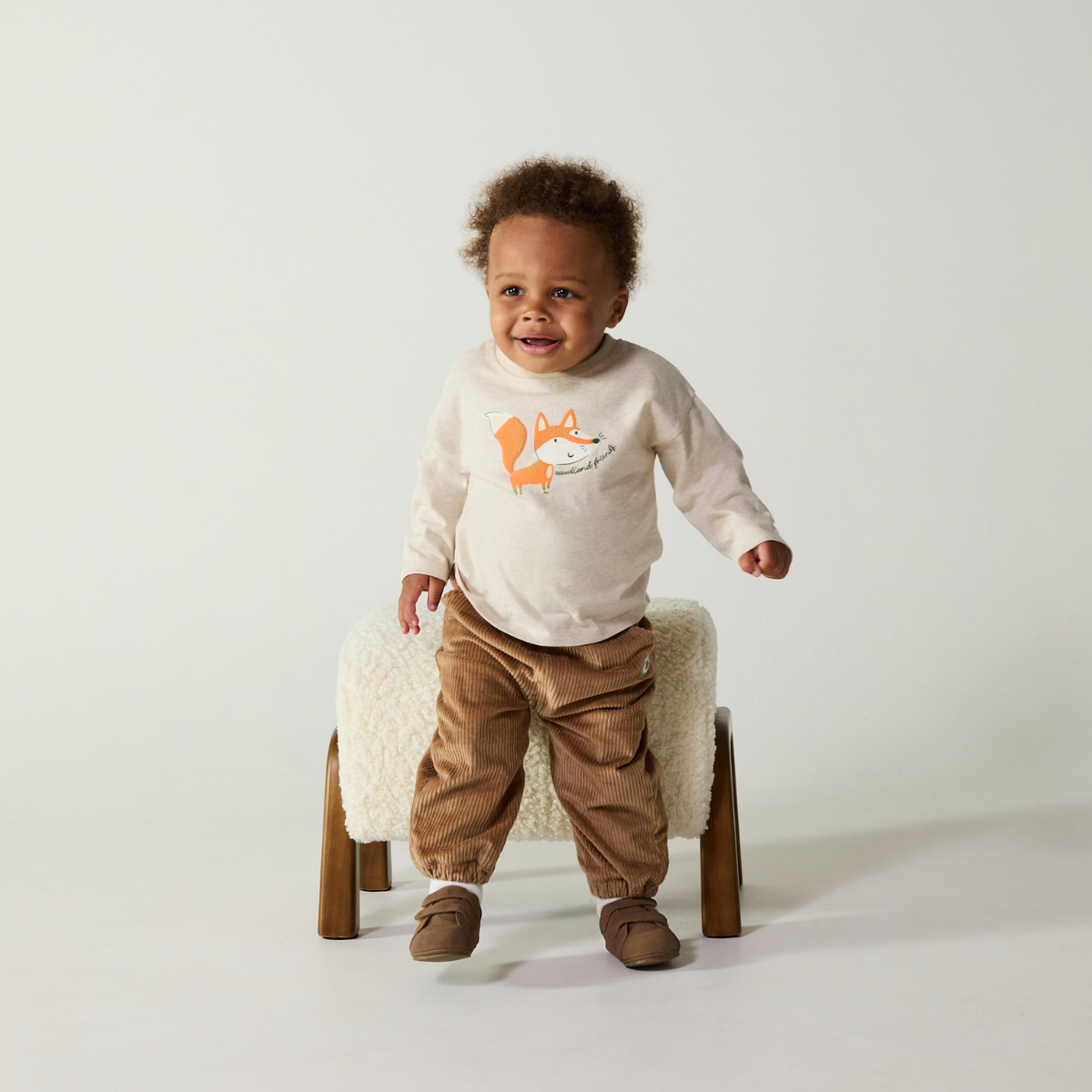 Baby Boys Woodland Fox Graphic T-Shirt, Marl