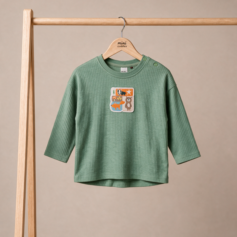 Boys Green Single T-Shirt