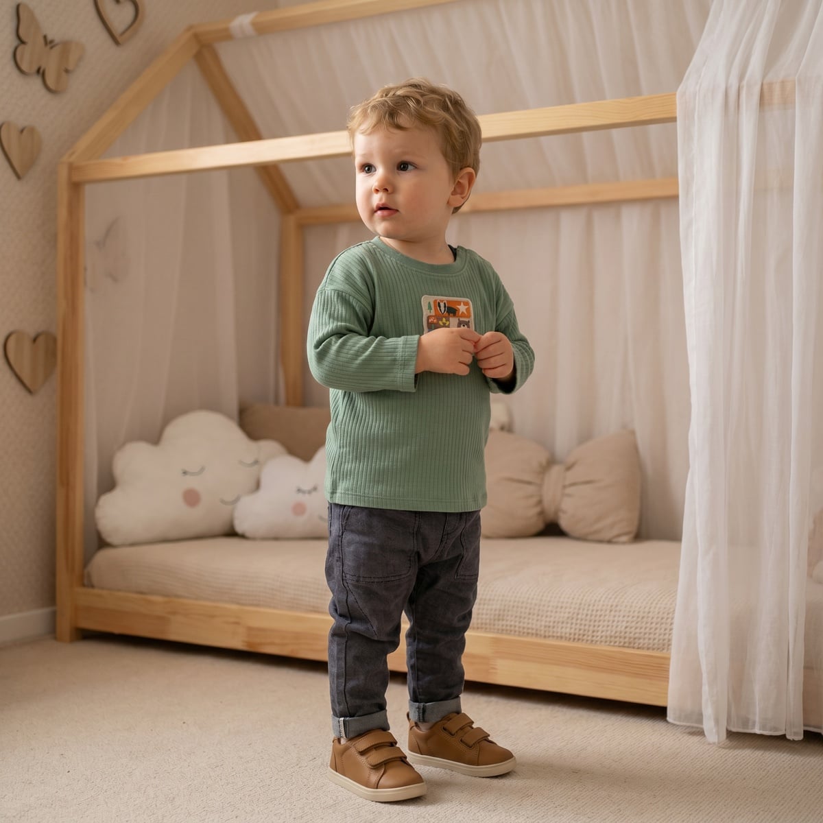 Boys Green Single T-Shirt