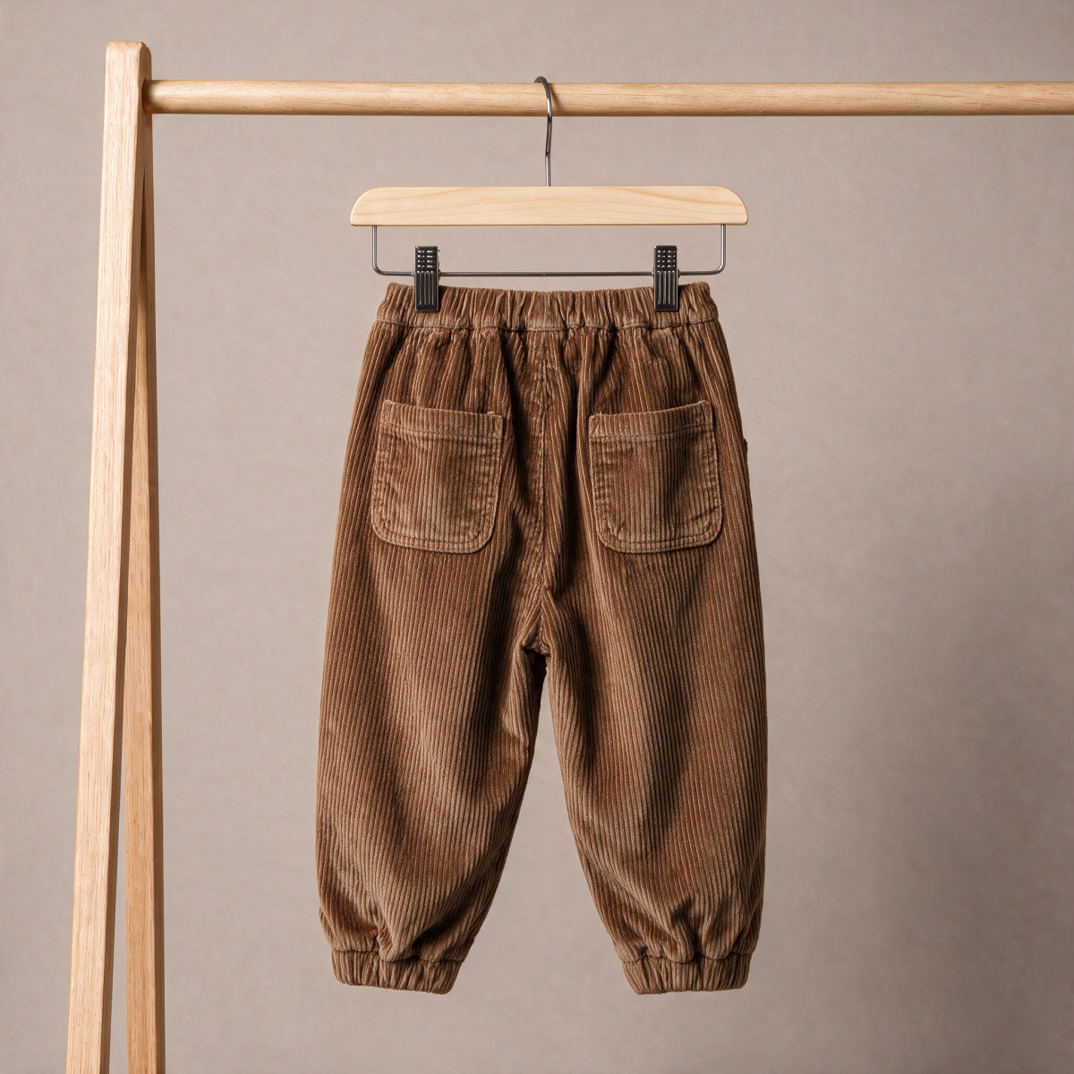 Baby Boys Bear Applique Corduroy Joggers, Brown