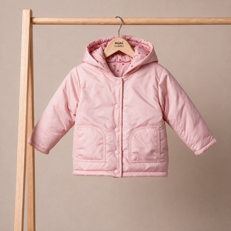 Girls Pink Single Jacket