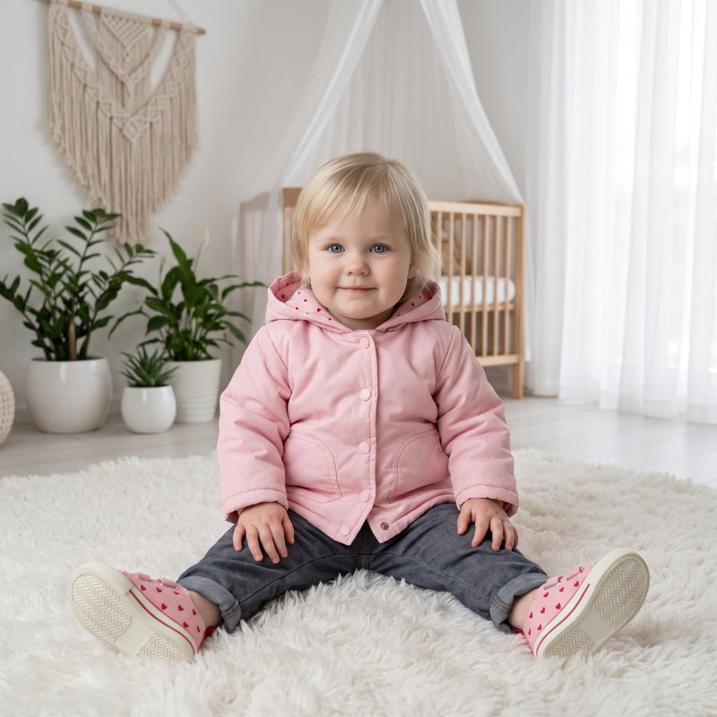 Girls Pink Single Jacket
