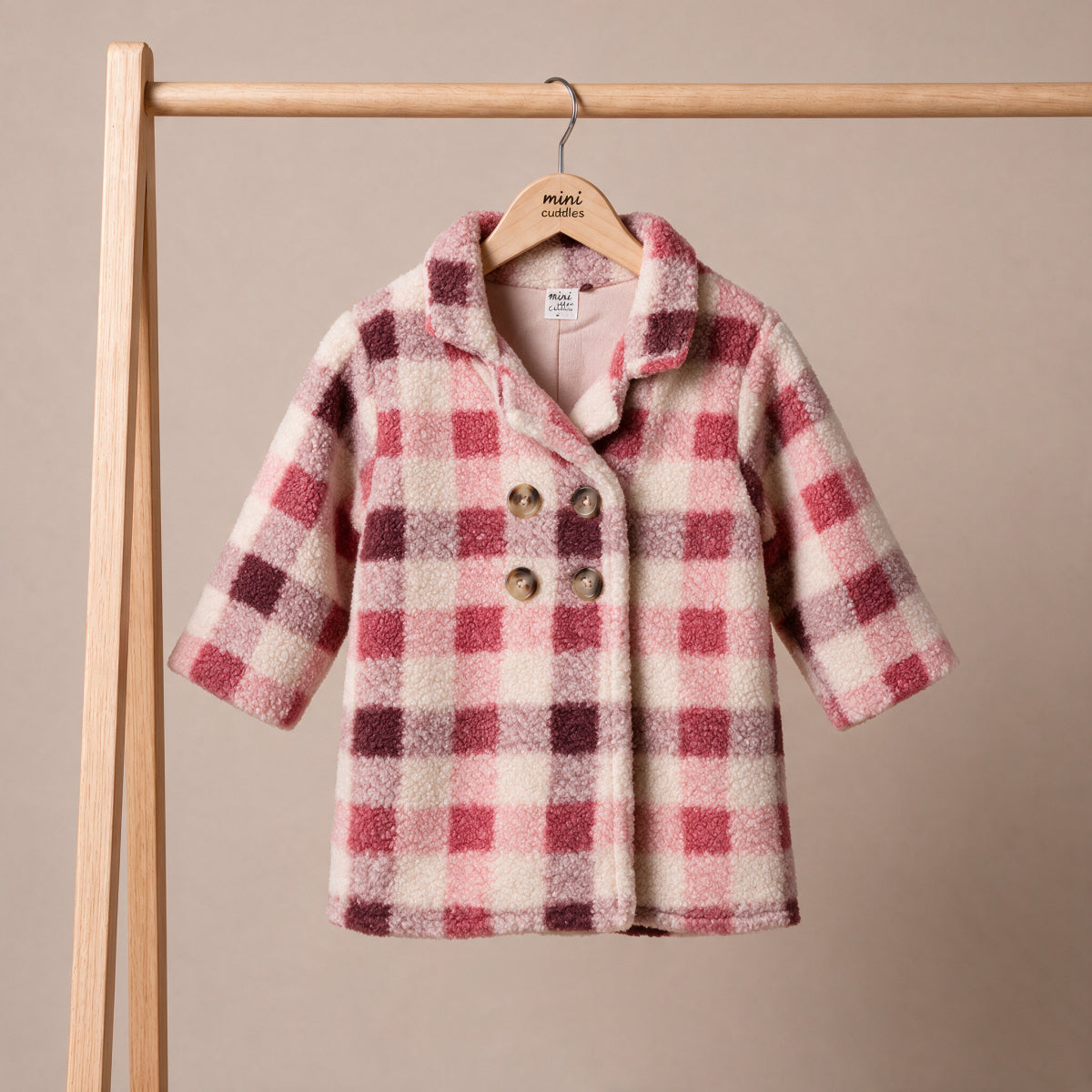 Girls Pink Single Long Coat