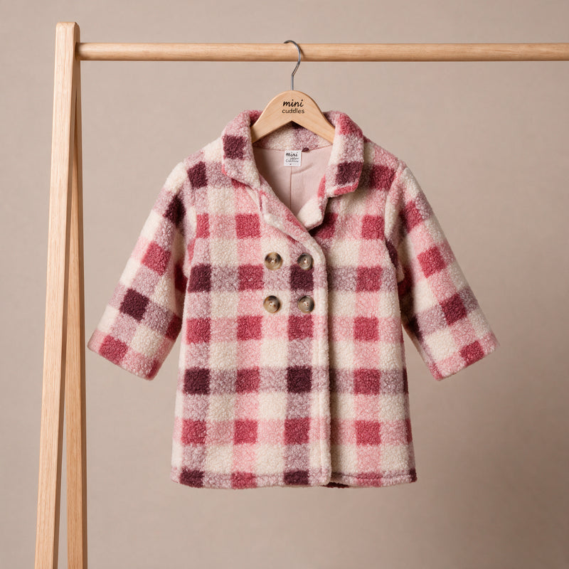 Girls Pink Single Long Coat
