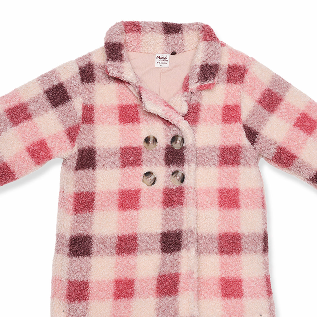 Girls Pink Single Long Coat