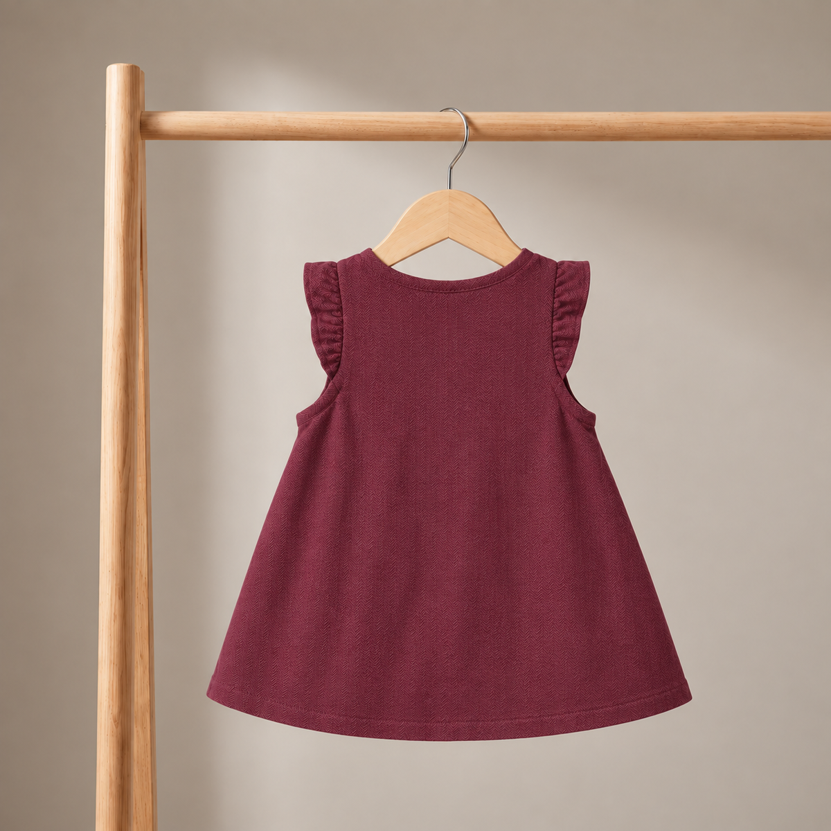 Baby girls floral top with pinny set, Plum