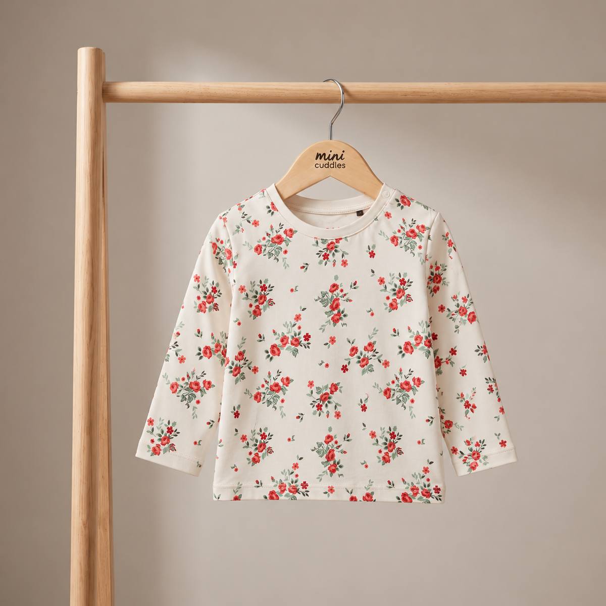 Baby girls floral top with pinny set, Plum
