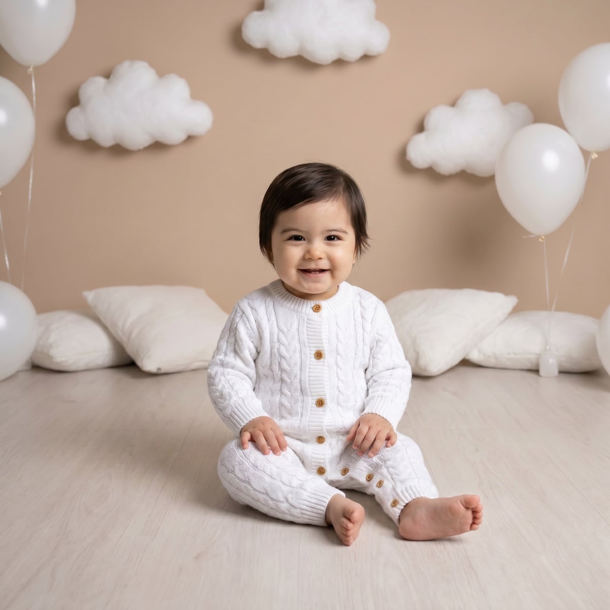 Girls White Single Romper