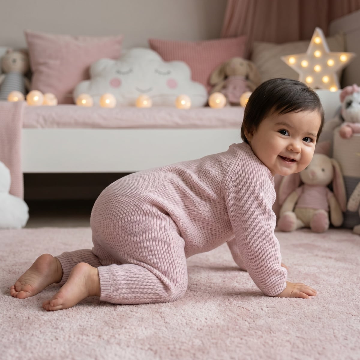 Girls Pink Single Romper
