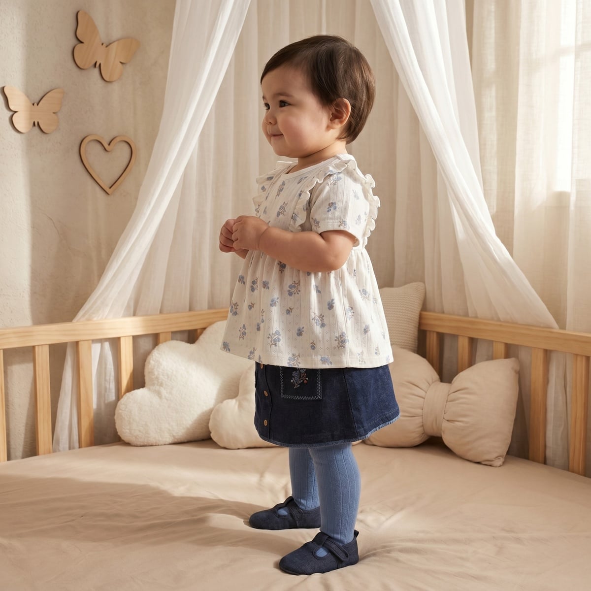 Girls Dark Wash Single Skirt