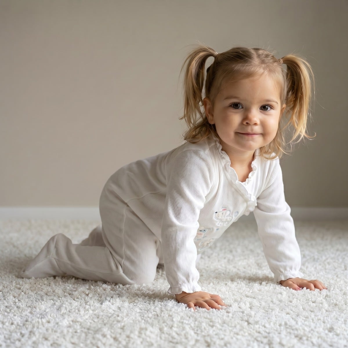 Girls White Single Sleep Suit