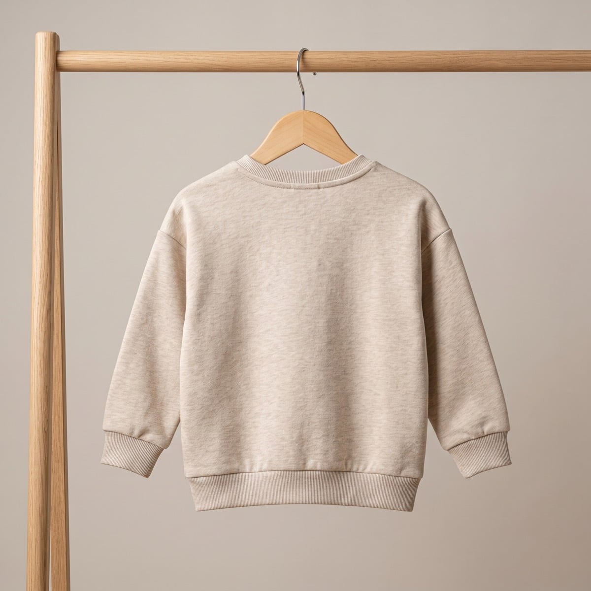 Girls Beige Single Sweat Shirt