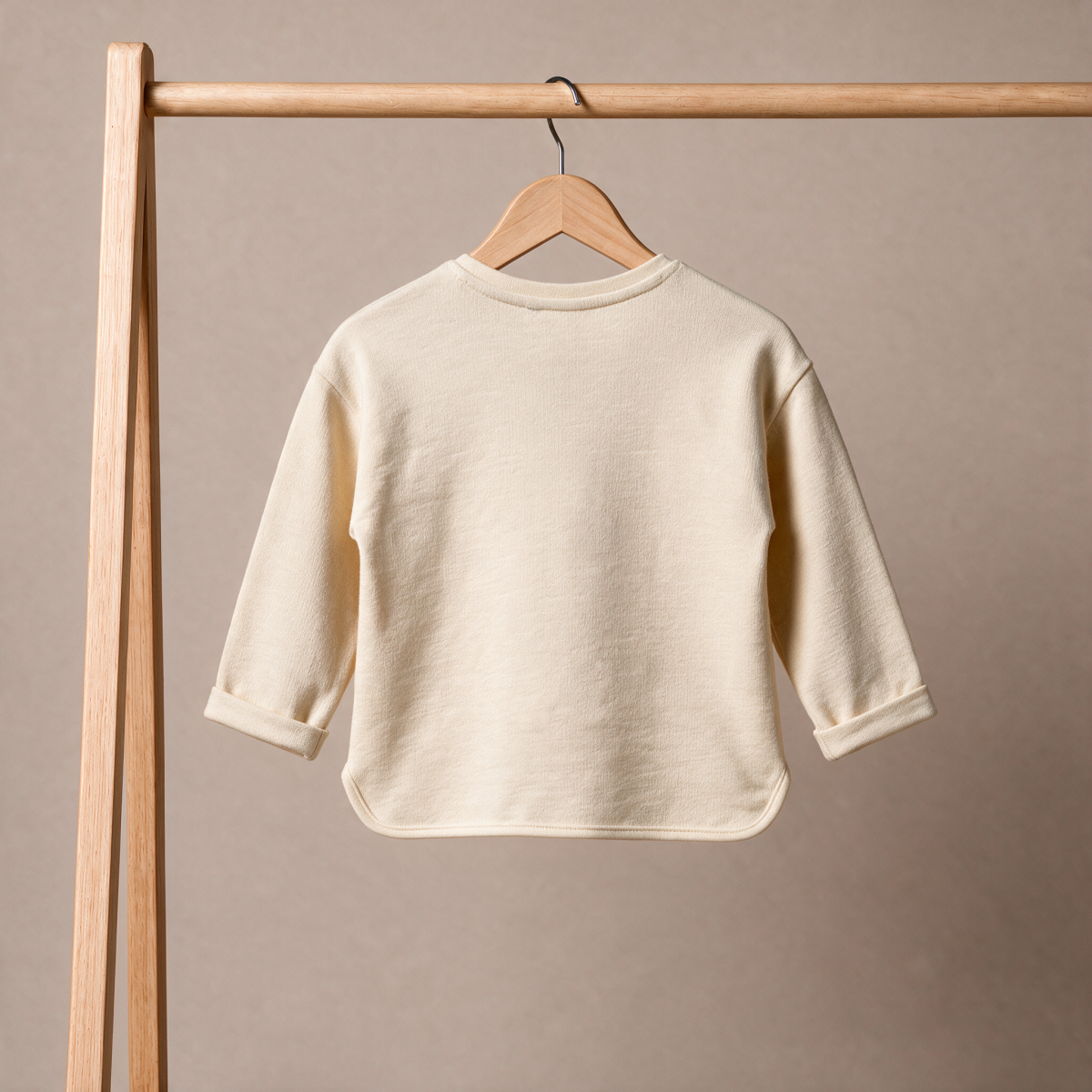 Girls Cream Single Sweat Shirt