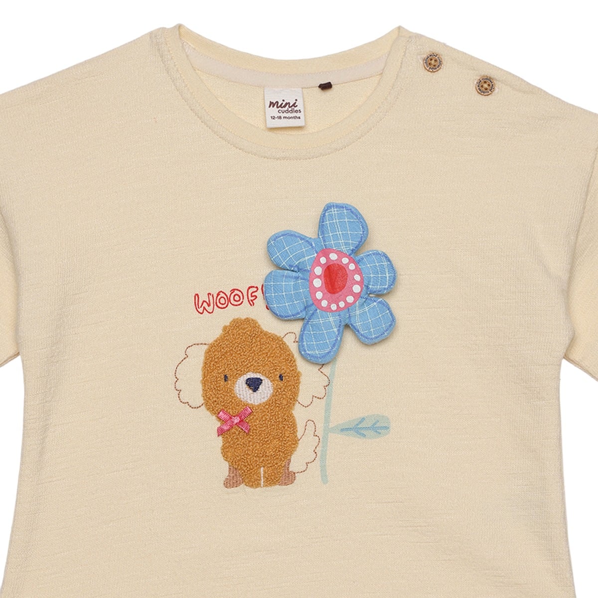 Girls Cream Single Sweat Shirt