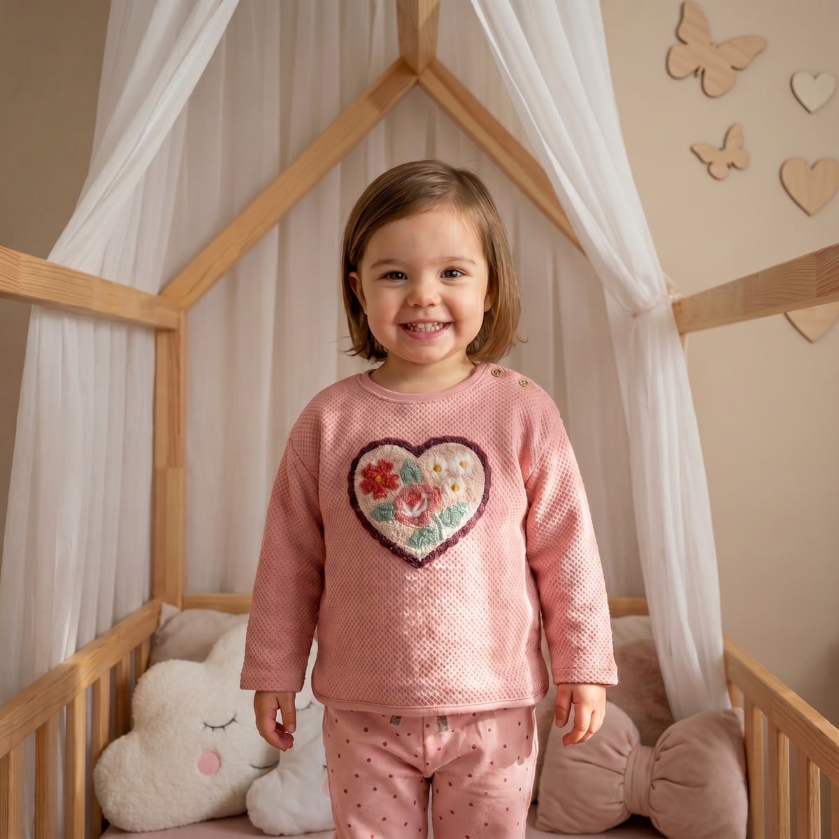 Girls Pink Single Sweat Shirt