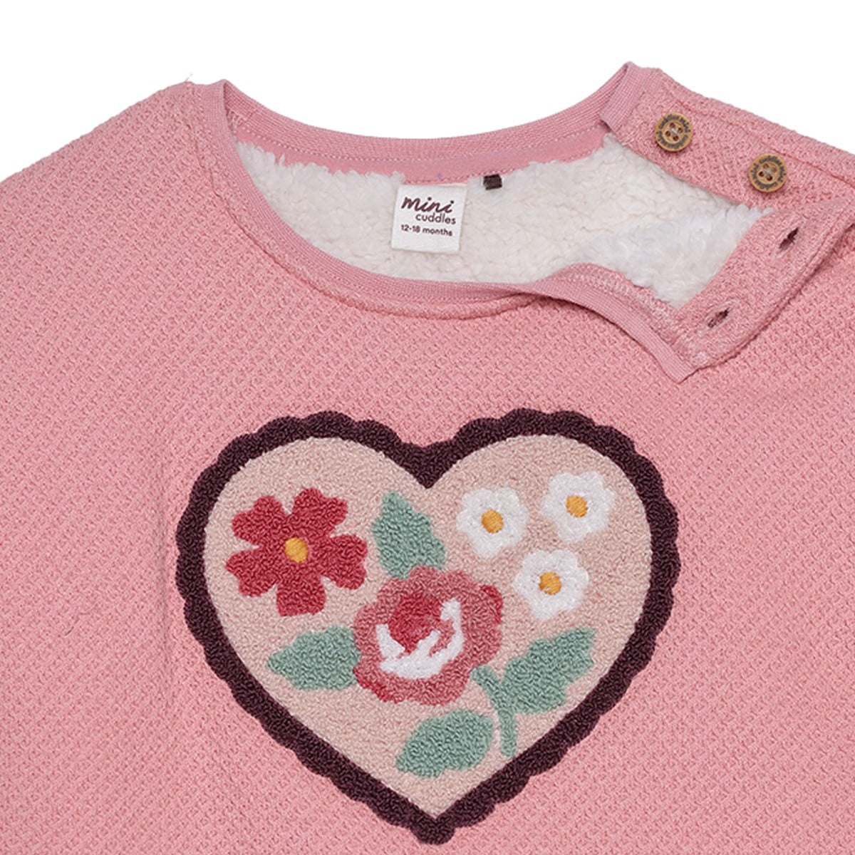 Girls Pink Single Sweat Shirt