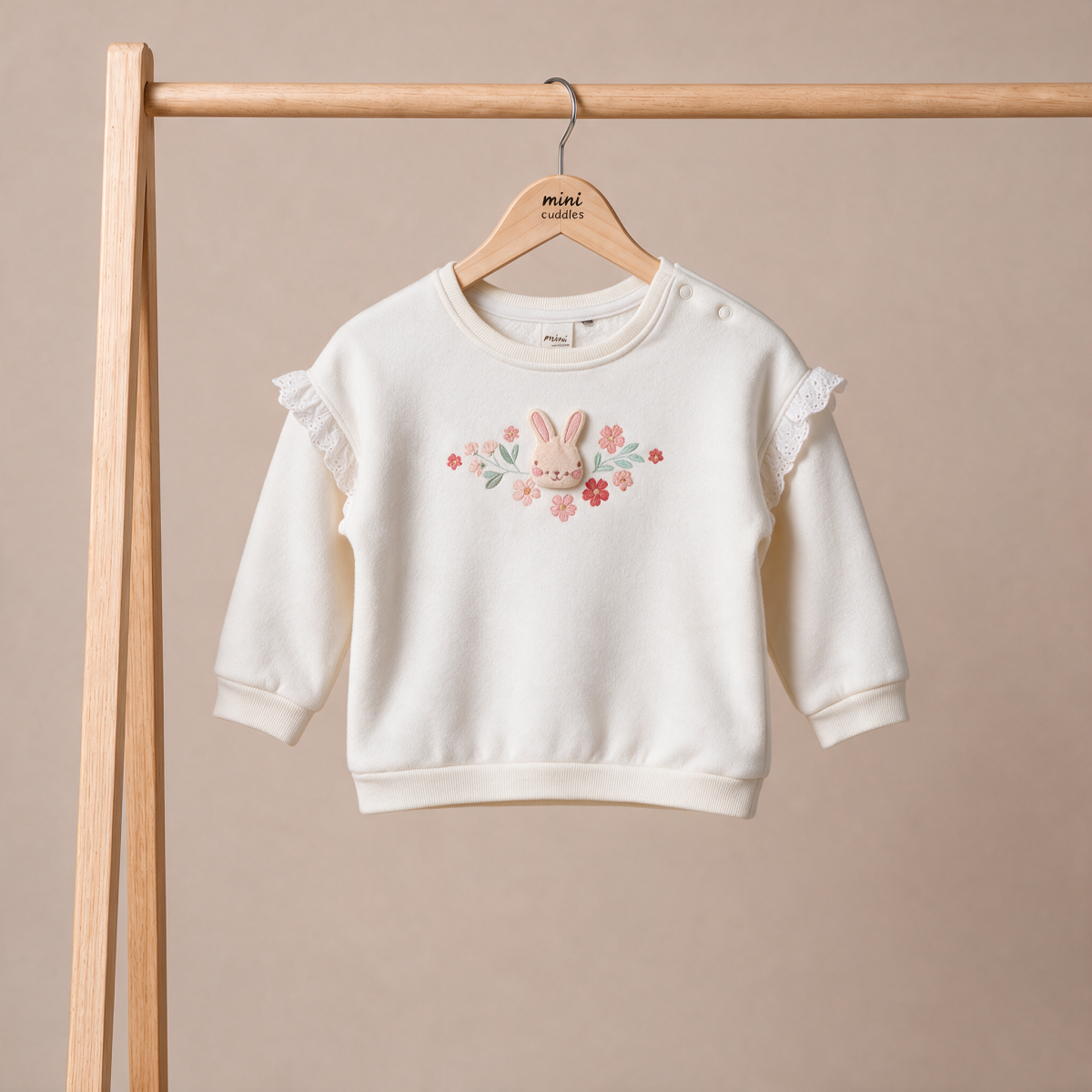 Girls White Single Sweat Shirt