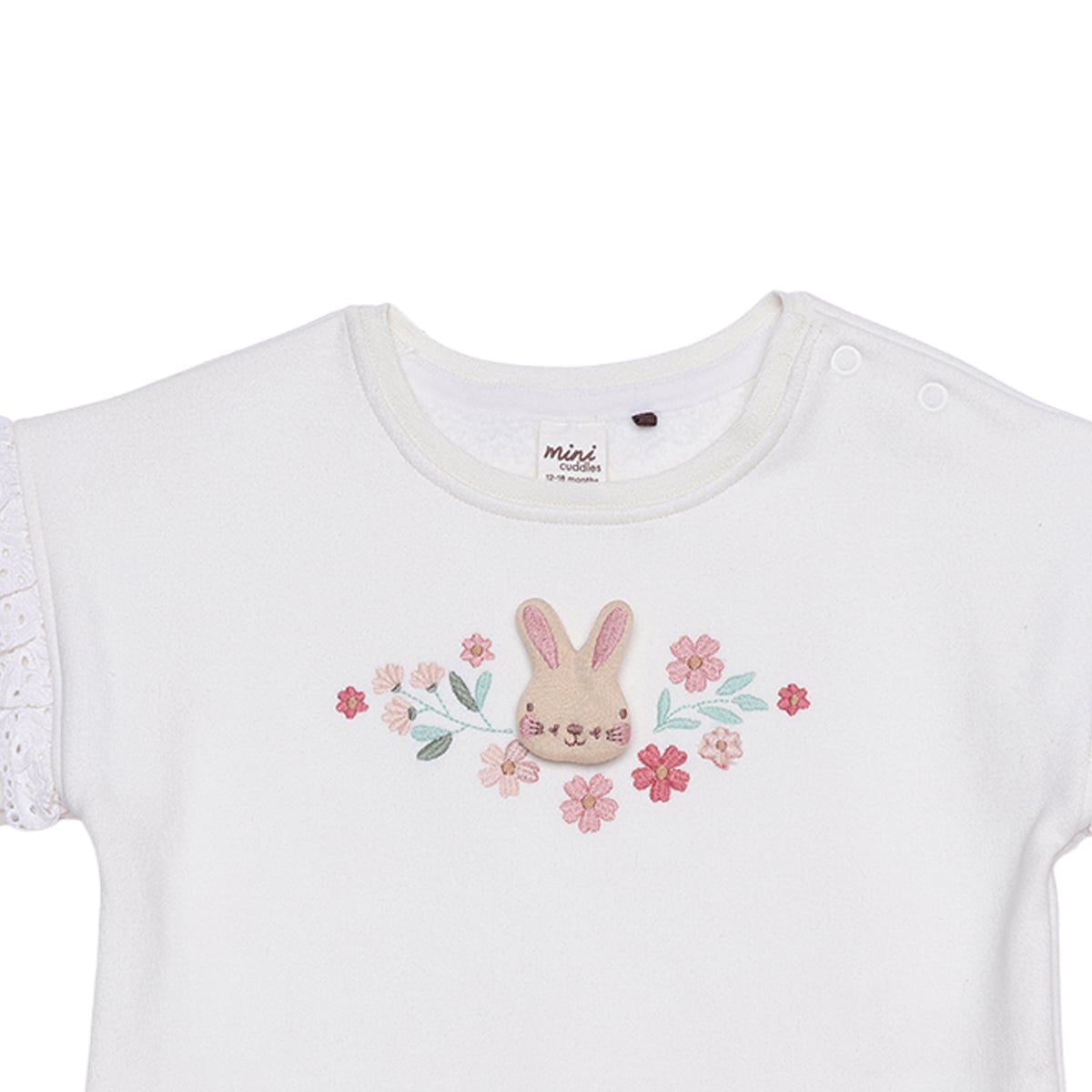 Girls White Single Sweat Shirt