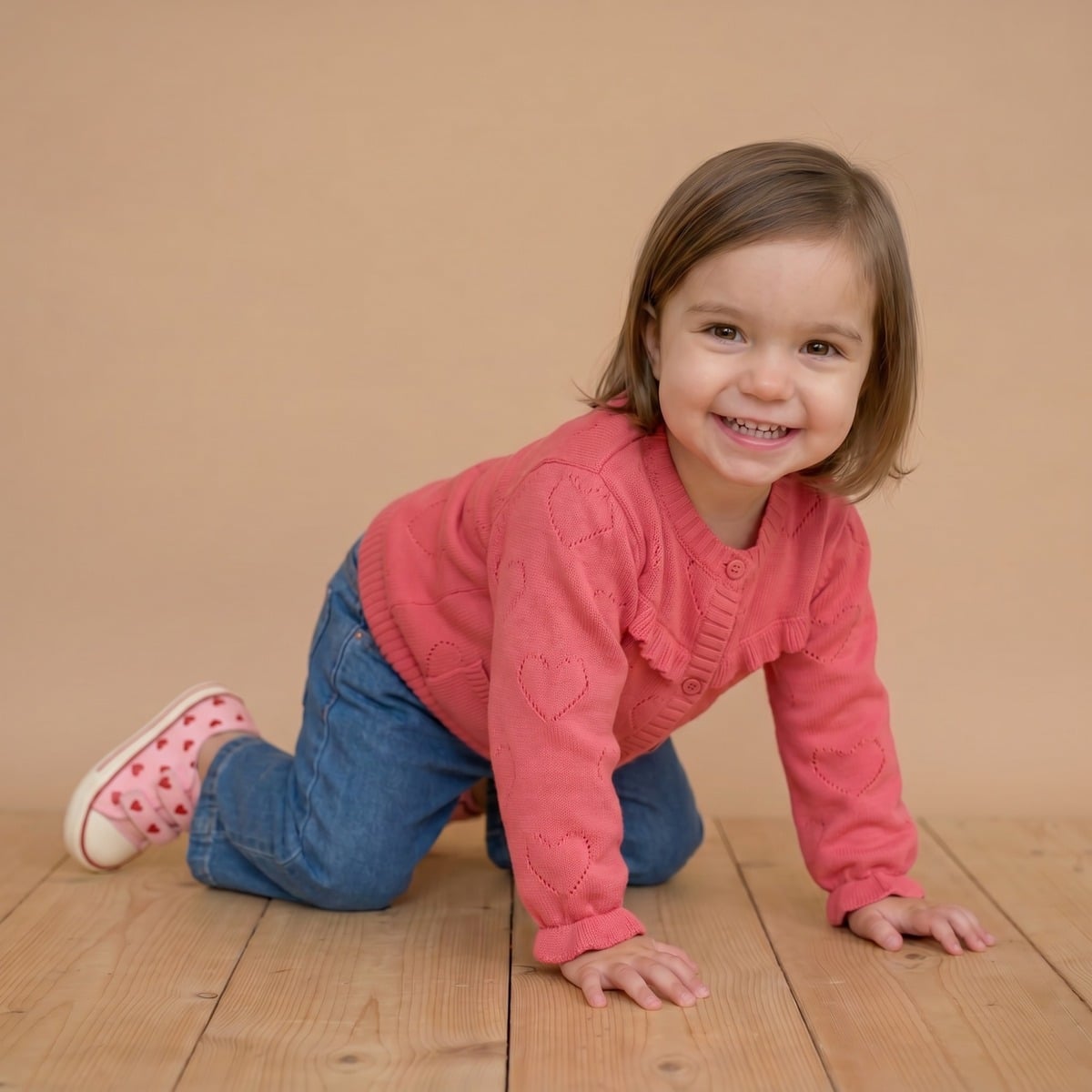 Girls Red Single Sweater