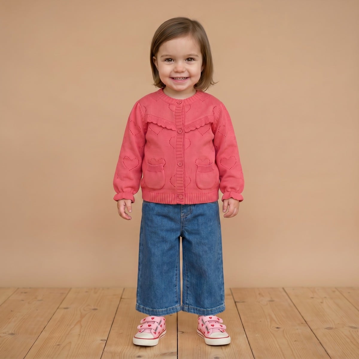 Girls Red Single Sweater