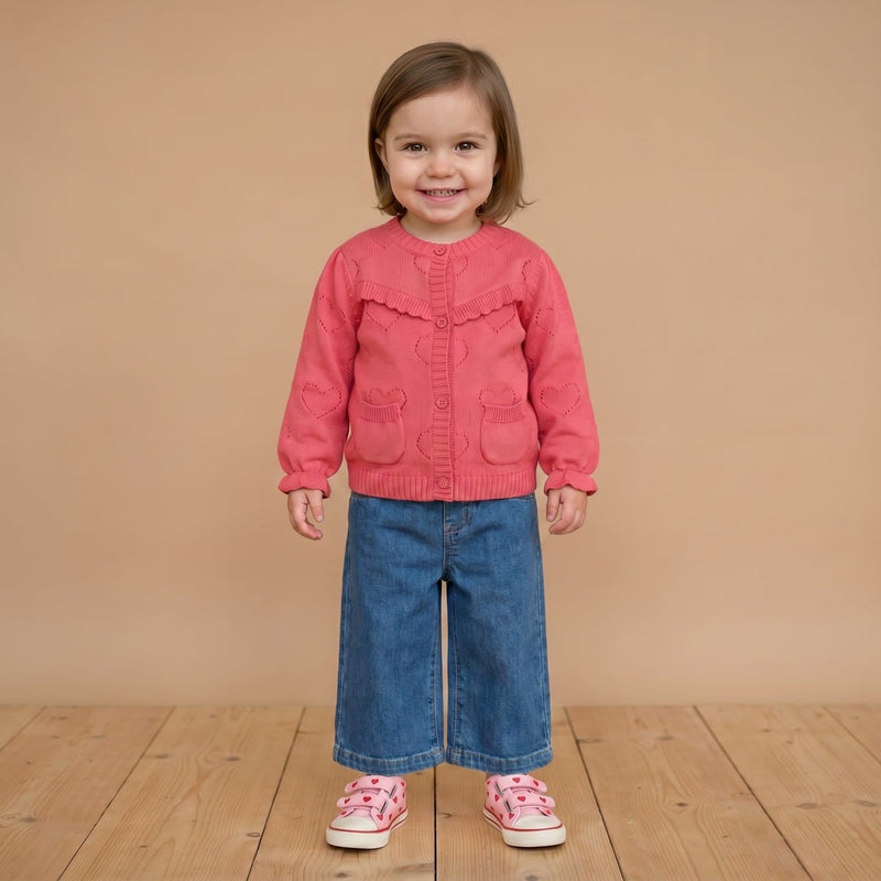 Girls Red Single Sweater