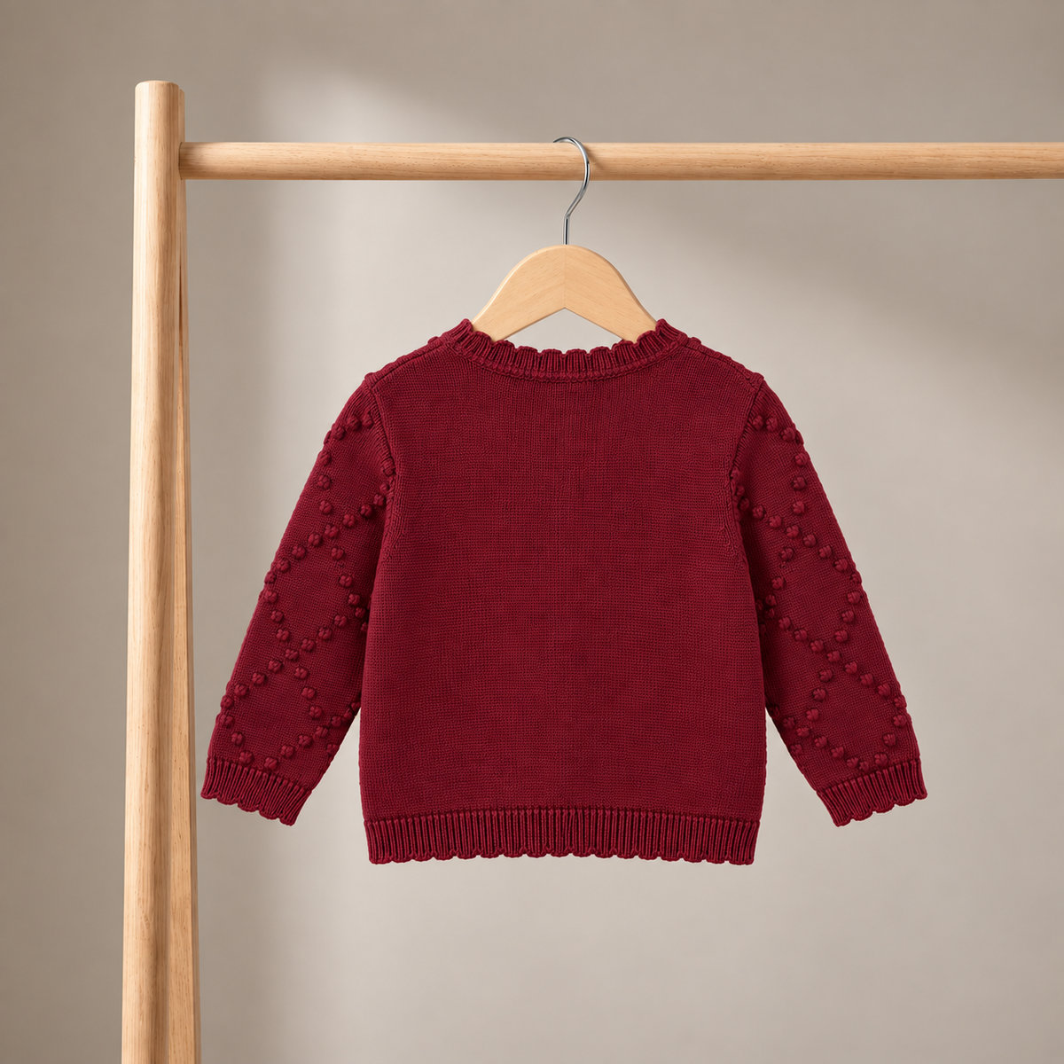 Baby Girls Floral embroidered Sweater, Plum