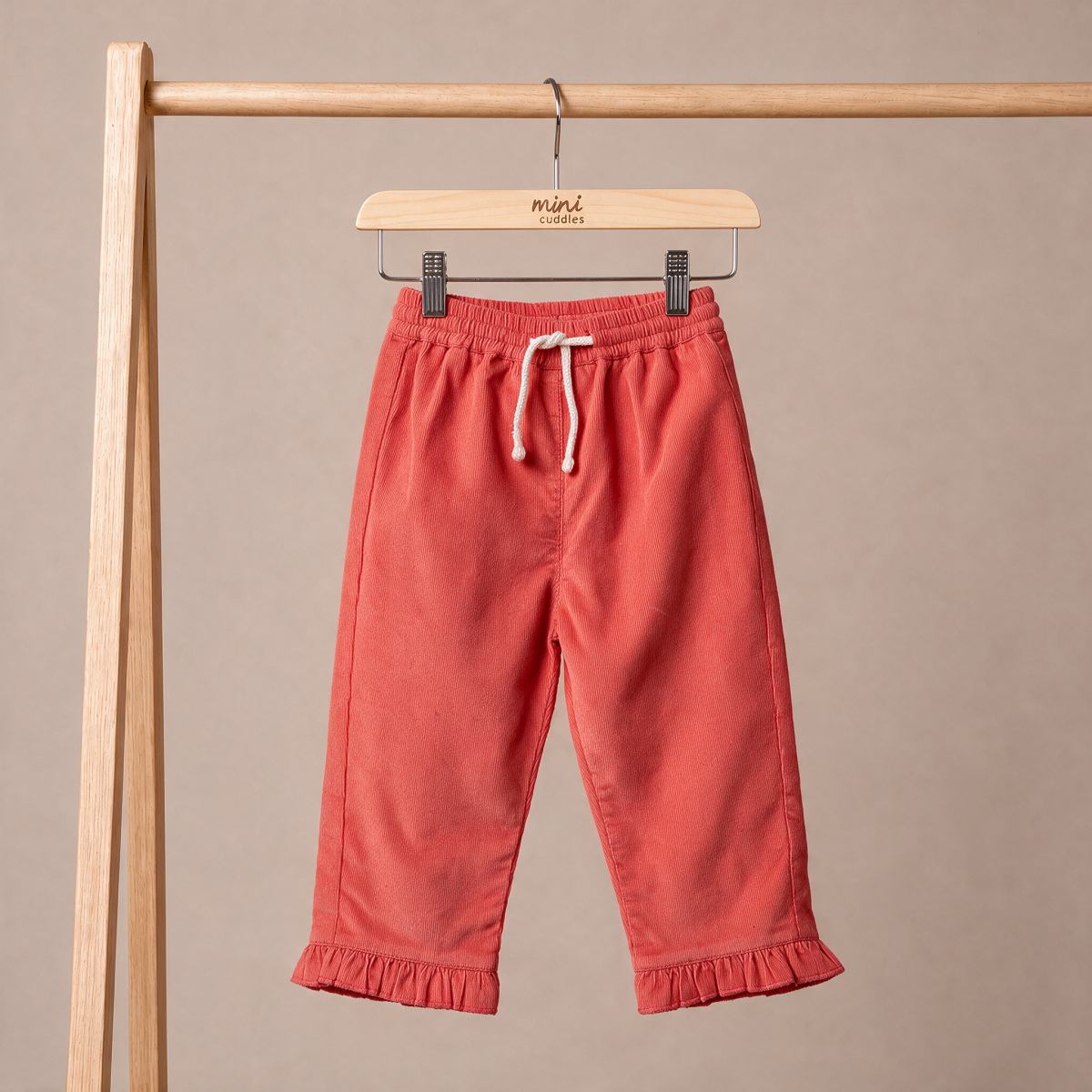 Girls Red Single Woven Pant