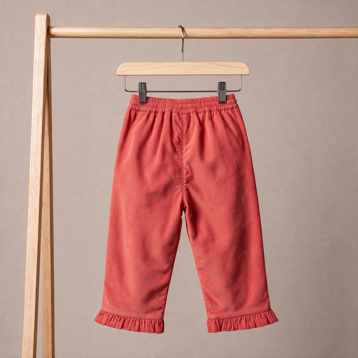 Girls Red Single Woven Pant